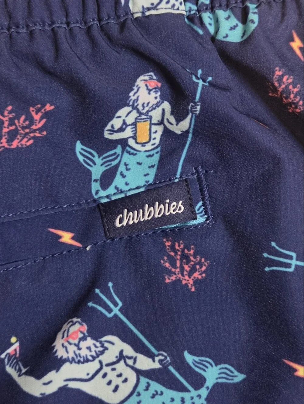 Chubbies 5.5 Inch Inseam Triton Of The Seas Men's Navy Swim Trunks